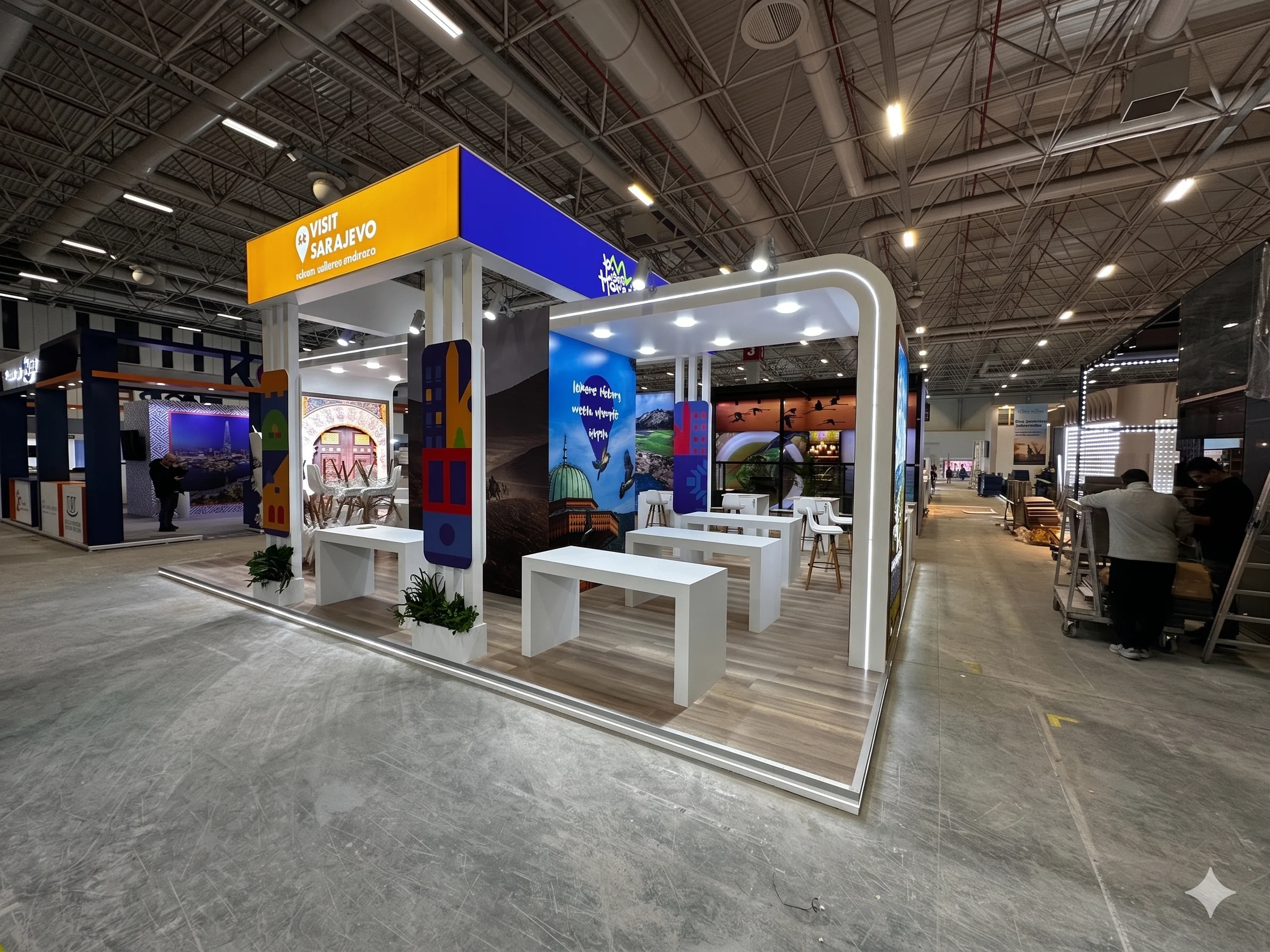Wide corner view of the Sarajevo exhibition stand at EMITT İstanbul 2026
